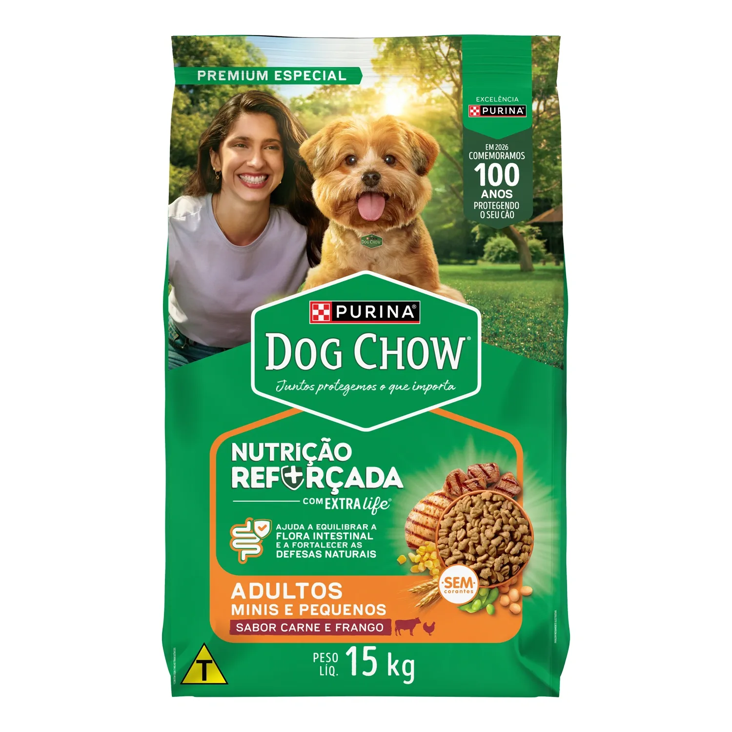 7891000116487_0 Ração Dog Chow Cães Adultos Minis e Pequenos Carne, Frango e Arroz - Imagem 1